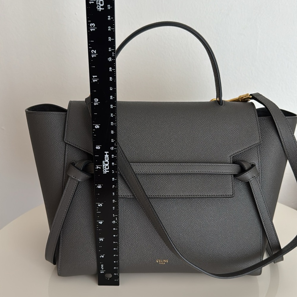 Celine *NEW* Grey Top Handle Leather Bag with Shoulder Strap & Dust Cover - Picture 7 of 14